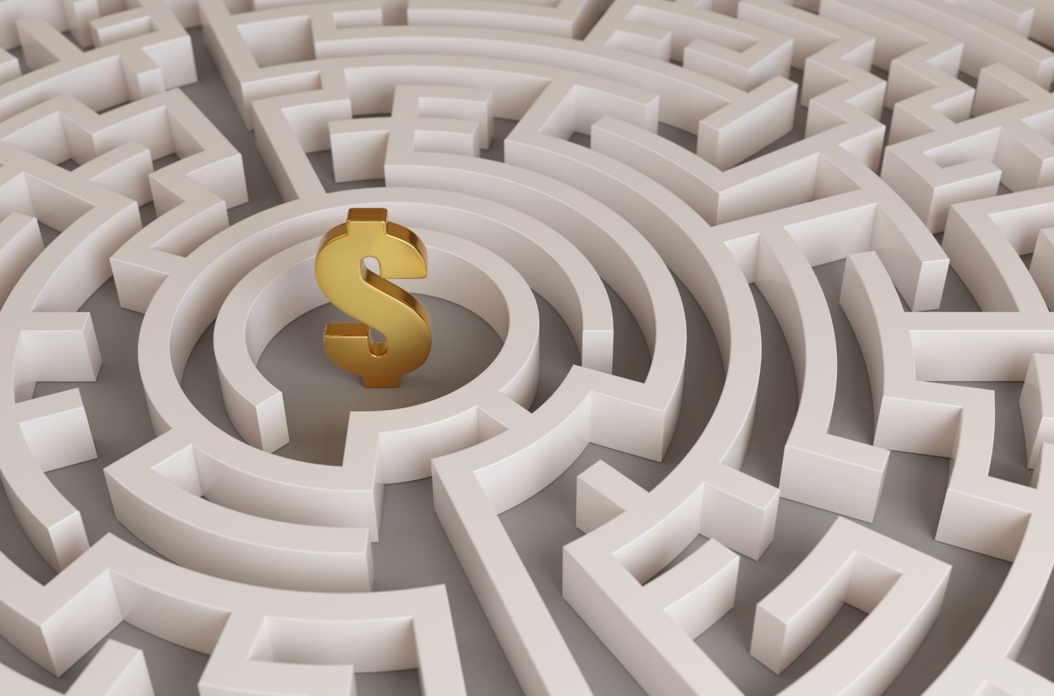 Gold block dollar sign inside of a maze diagram
