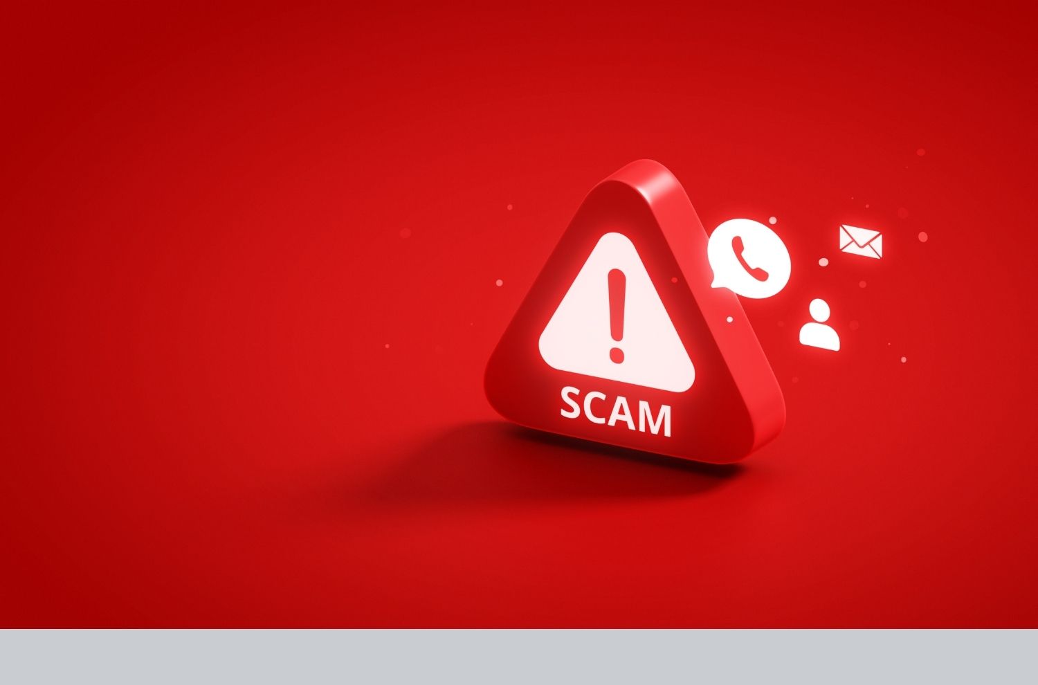 Red scam alert 3D triangle