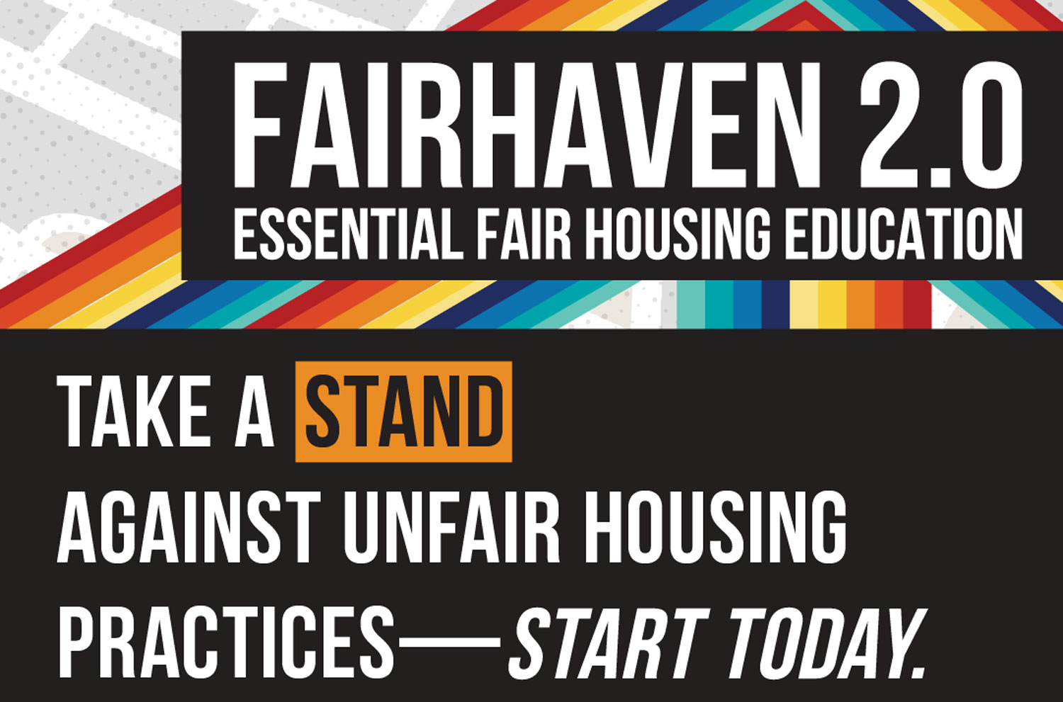 Fairhaven logo with rainbow graphics