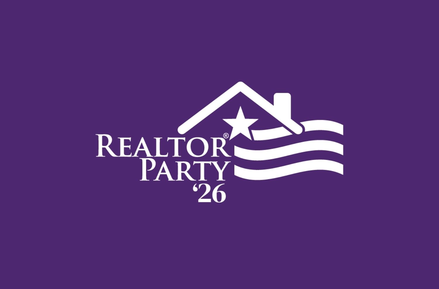 Realtor Party logo against purple background