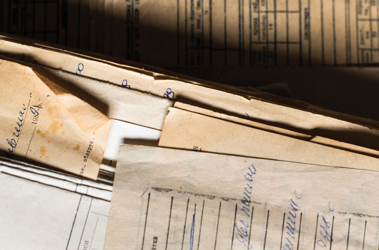 Stack of antique weathered documents